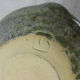 Cut scraper-garlic in artisanal ceramic shades green, blue, cream-Diam. 13cm
