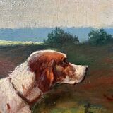 Tableau HST Marcel Falcinelli (1900-1980) "Chien à l'affut" + cadre