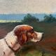 HST painting Marcel Falcinelli (1900-1980) "Dog on the lookout" + frame