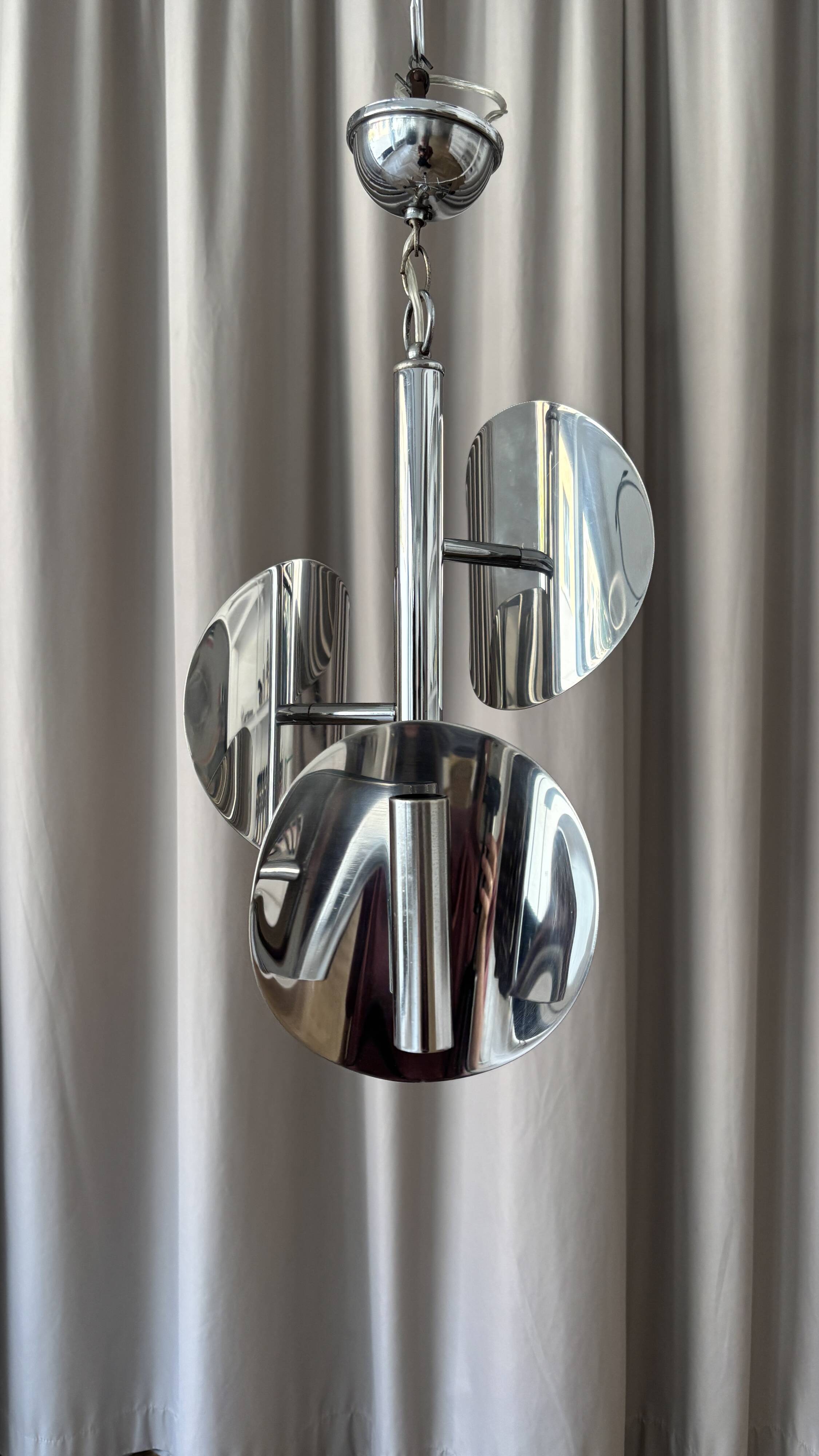 1970s Space Age chrome chandelier – 3 lights