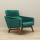 Fauteuil vert, design danois, années 1970, fabriqué au Danemark