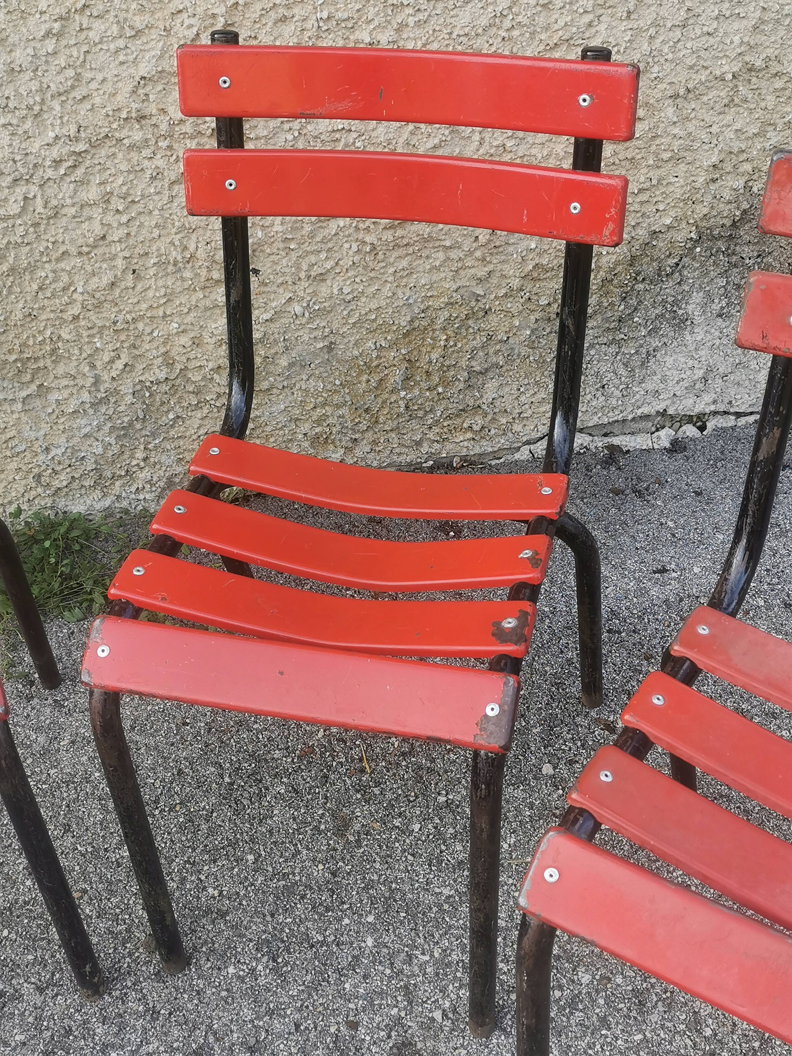Serie de 4 chaises de terrasse "tolix"