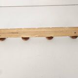 Vintage wooden wall coat rack in bamboo style (4 hooks) 50s 60s