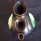 Vase with 3 flowers in the shape of a ceramic snail from Thulin (Belgium)