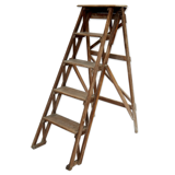 Old wooden painter stepladder