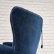 Années 1960, fauteuil relax danois à dossier haut, état d'origine, meuble en velours bleu.