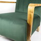 Fauteuil en velours olive, années 1970