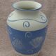 blue ceramic vase seaside shell decor