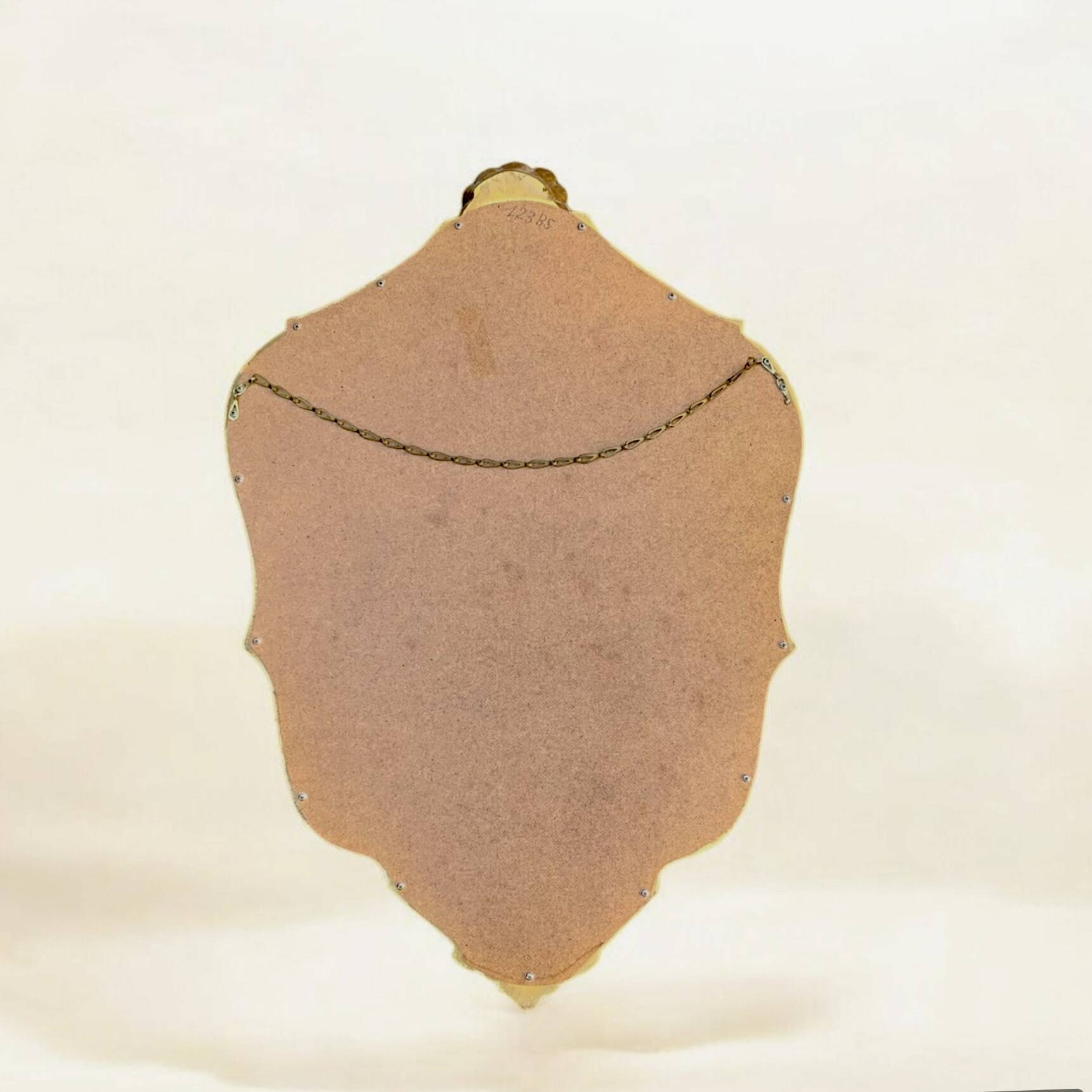 Antique wall mirror in golden resin - 43 x 66 cm