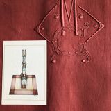 Drap Ancien En Lin Et Coton Rouge Chianti