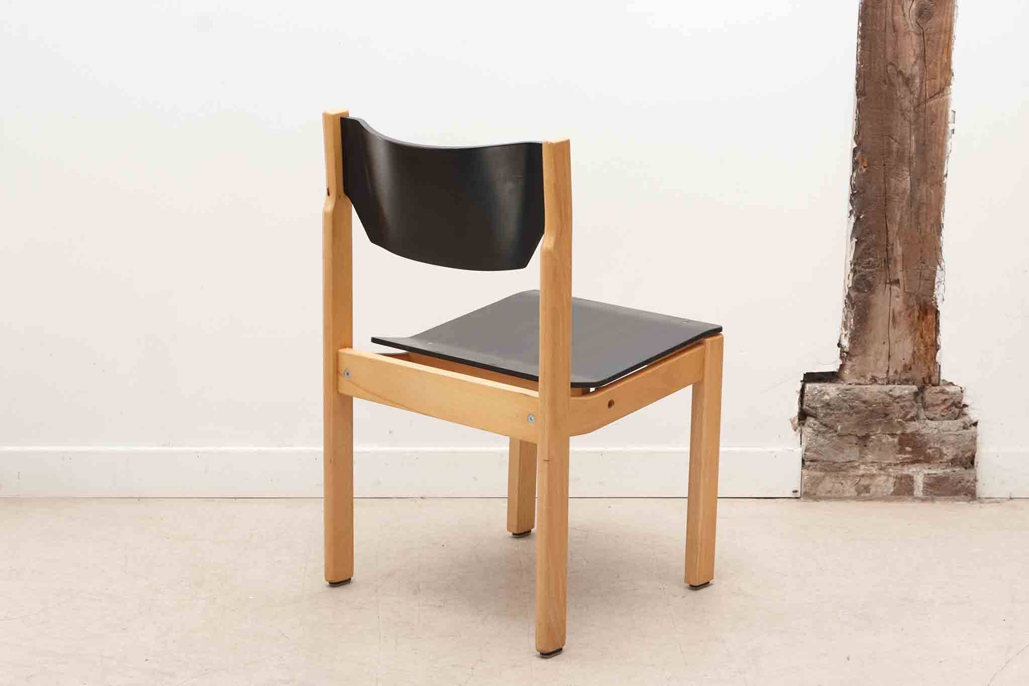 Scandinavian black and beech chair