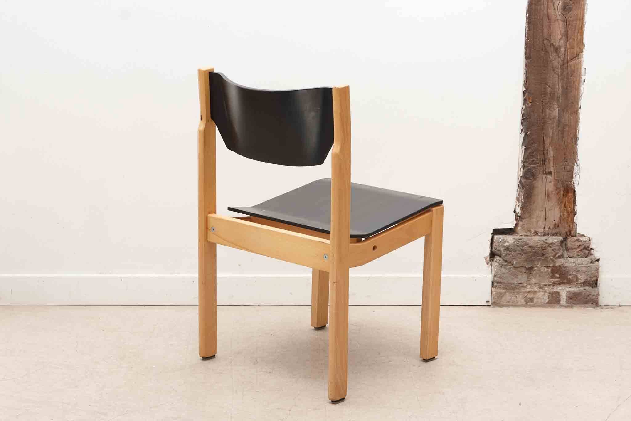 Scandinavian black and beech chair