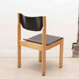 Black and beech Scandinavian chair
