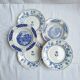 Vintage blue soup plates