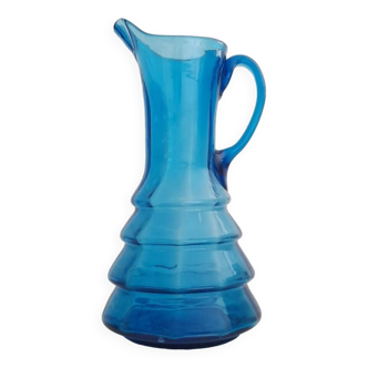 Pretty Doyen blue glass pitcher