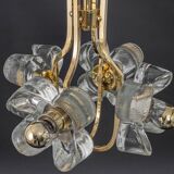 Small brass and crystal glass pendant by Sische, Germany, 1970s.