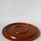 Cake dish in gien slip with woven reed effect 1960