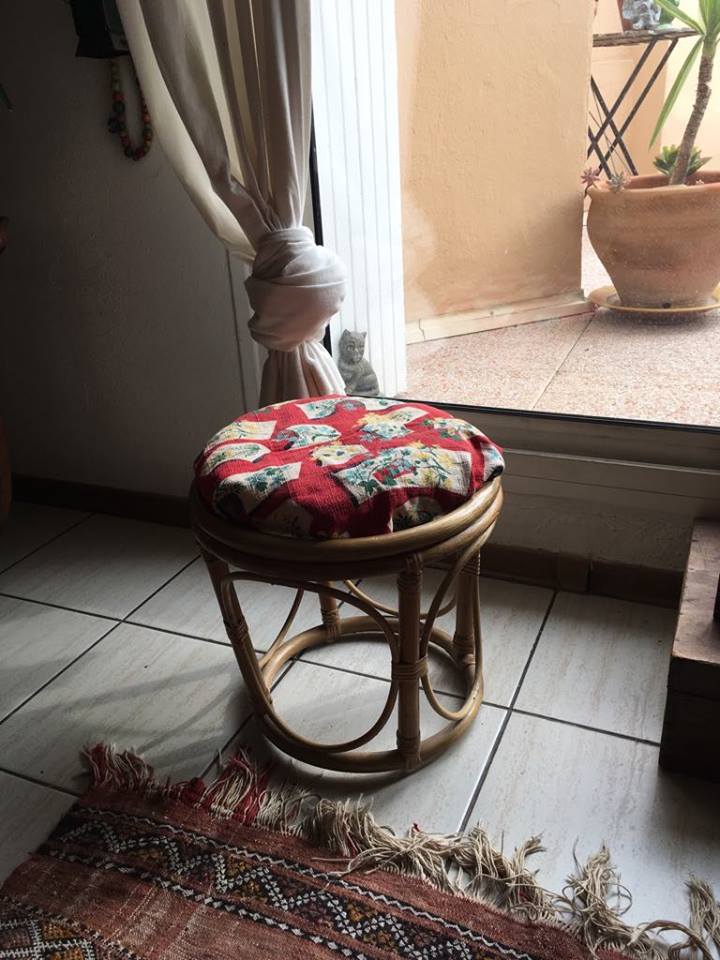 Vintage rattan stool