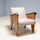 Vintage A-frame wooden armchairs, Czech design, 1950s, set of 3
