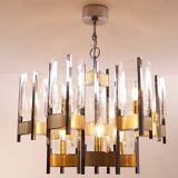 Vintage Chrome and Brass Chandelier by Sciolari