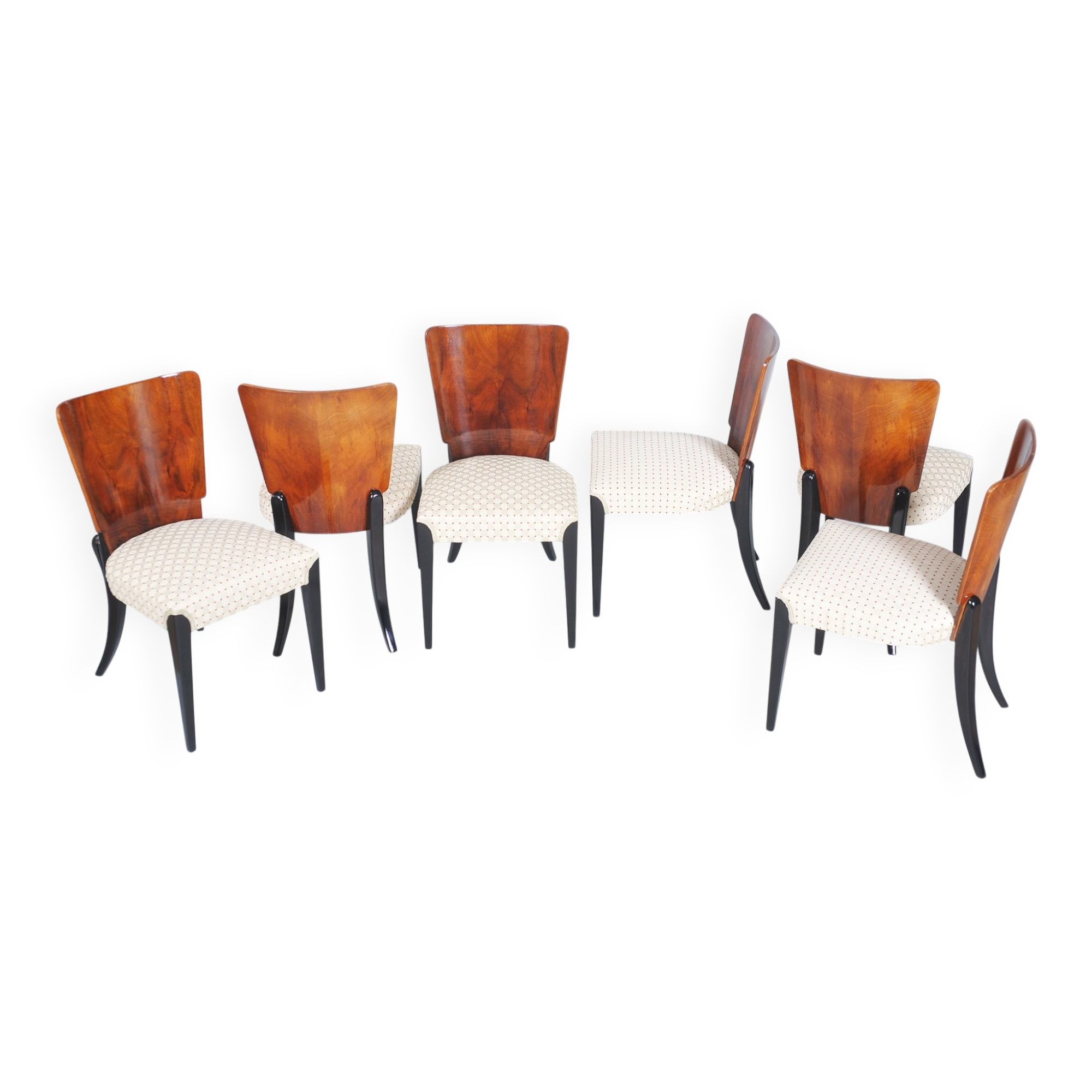 Art Deco Beech Chairs attributed to Halabala for Up Závody, Czech, 1930s, Set of 6