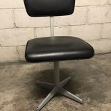 Vintage workshop chair in black skai swivel adjustable in height feet in star