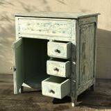Old Parisian buffet patina white blue