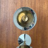 Italian postmodern metal candle holders, 1980s, set of 2