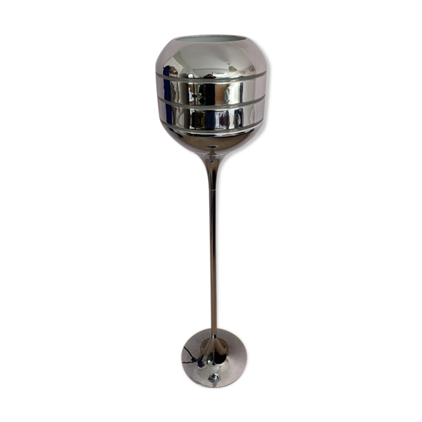 Lampadaire space age , acier chromé