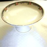 Fruit display serving floral porcelain Sarreguemines Digoin bordered fine gold