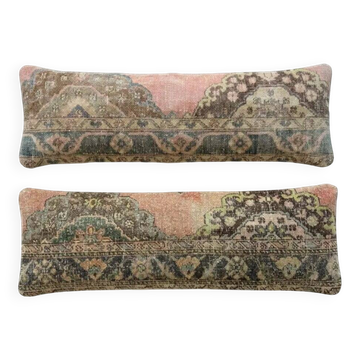 Set of 2 vintage Turkish cushion covers 38x119 cm