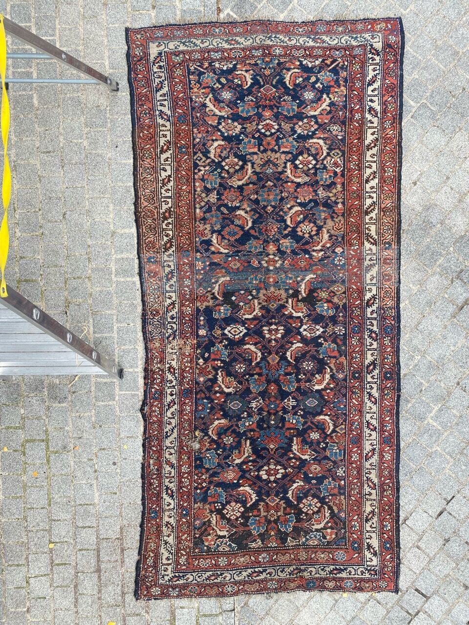 Handmade old Kurdish Persian carpet 135x276 cm