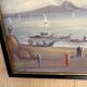 Oil painting "Fishermen of Sicily" 1960, Napoleon III frame