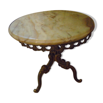 Brass and onyx  occasional table