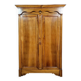Exceptional Empire period wardrobe in solid walnut, 19th century, circa 1800