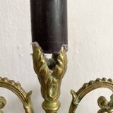 Pair of antique bronze candlesticks