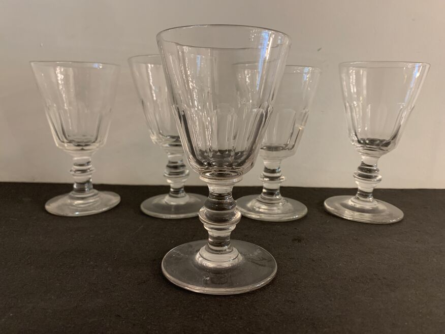 6 verres à liqueur 1840 proche modèle Caton