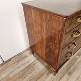 Art Decò chest of drawers in walnut burl with four drawers