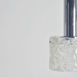 Vintage hanging lamp with 'frosted' glass and chrome, 1960s