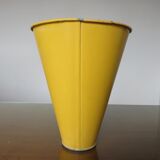 Cache pot tripod in pale green metal and yellow 50 60 years