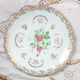 Lot of 4 flat plates Limoges FD Chauvigny golden white rose pattern