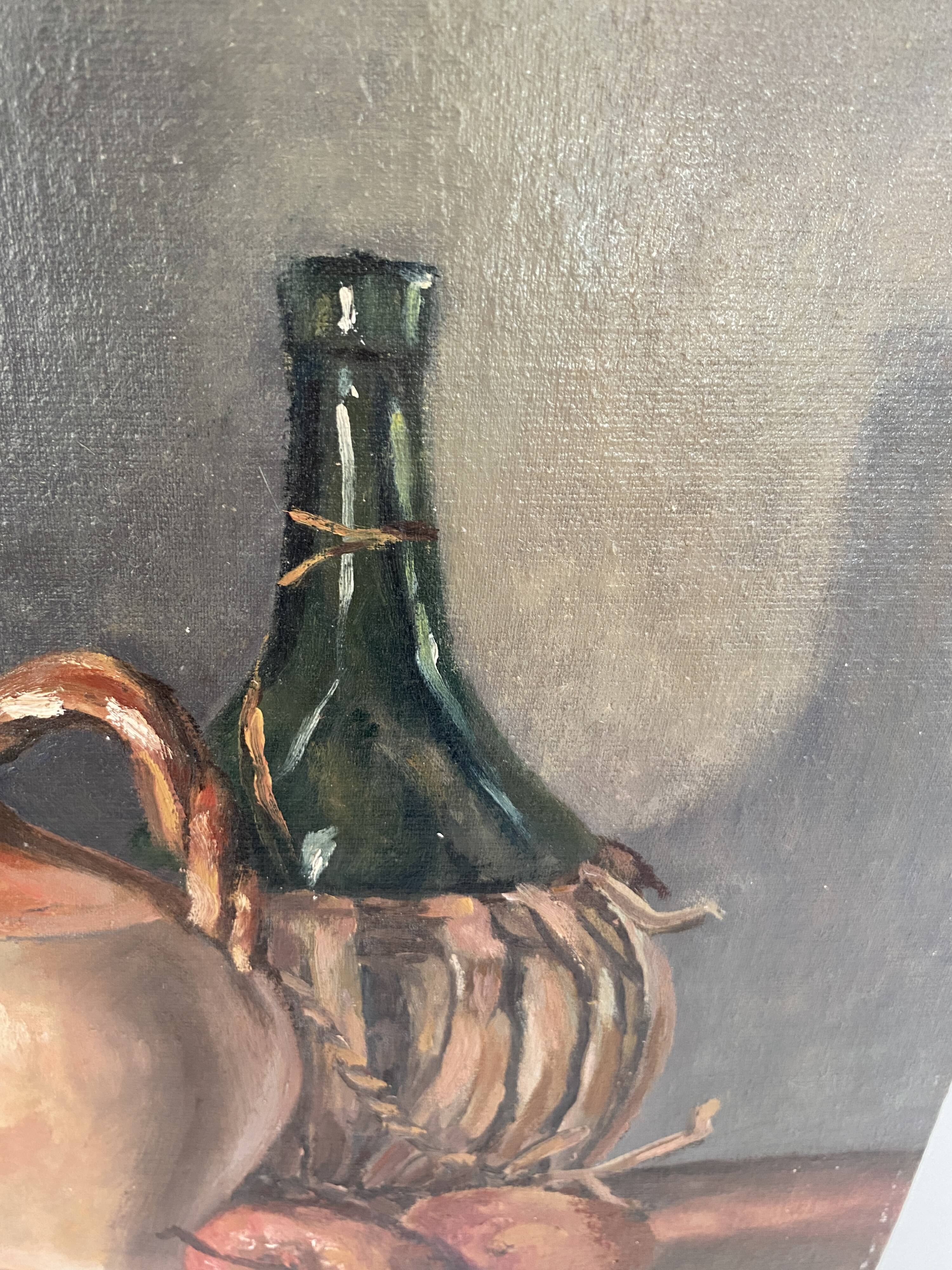 Still life oil, framed under glass
