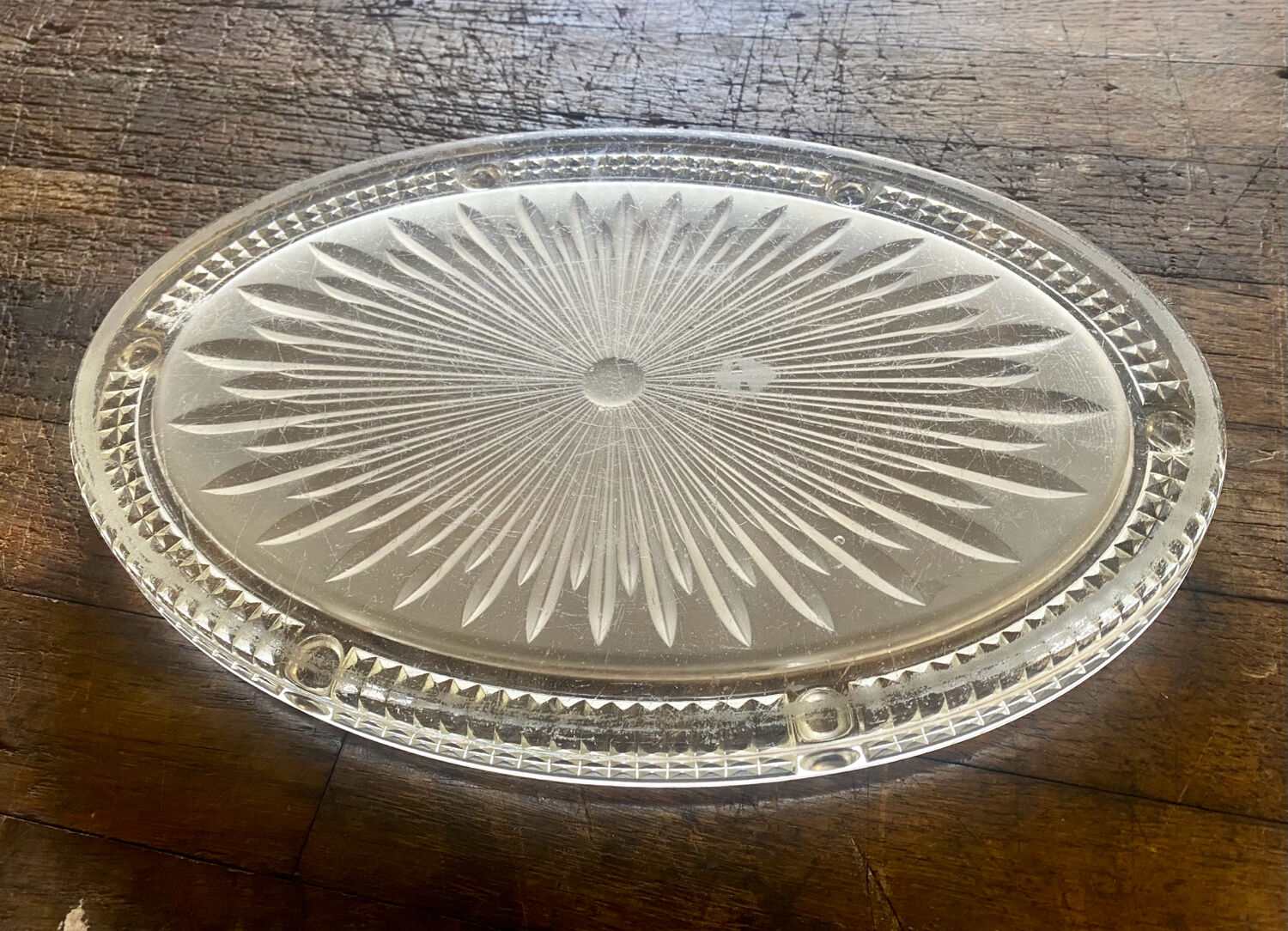 Oval pressed glass trifle art deco 1900