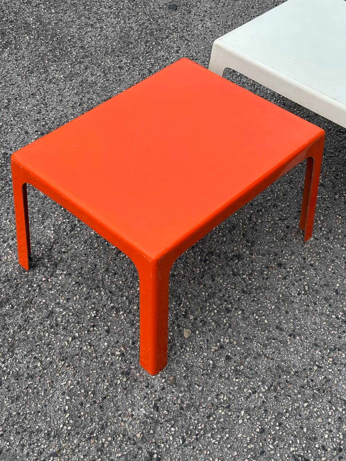 Pair of Space Age fiberglass coffee tables, Circa 1970