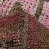 3x10 pink and brown herki runner rug, 307x88cm