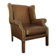 Vintage wingback club chair in leather, 1970s
