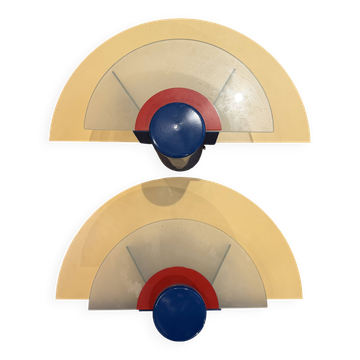 Pair of wall lights, Arlus, 1980