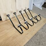 5 black and silver coat hooks from the 60s