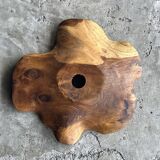 Large pendant light in corrugated teak leaf (Large D:60 H:20)