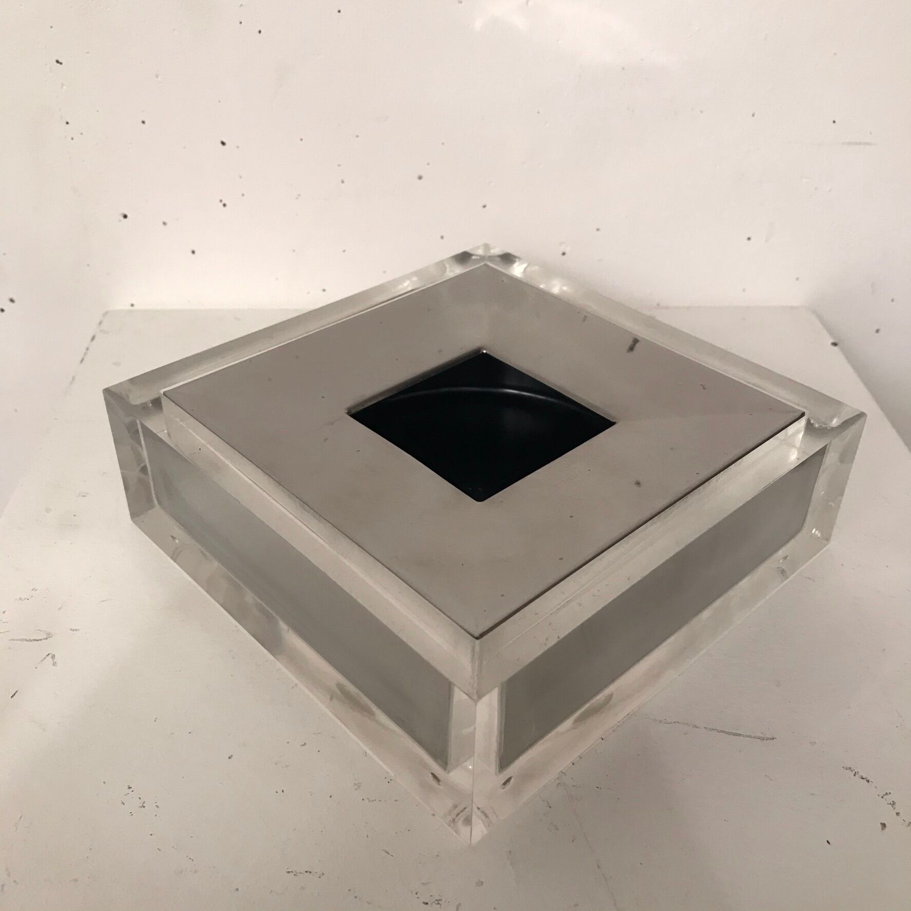 Plexiglas-Steel Ashtray Guzzini 1970